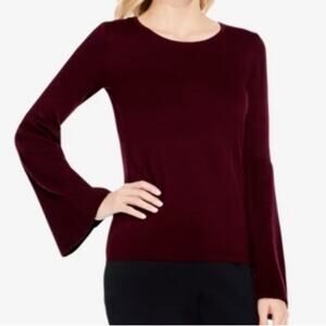 Vince Camuto Bell Sleeve Burgundy Sweater